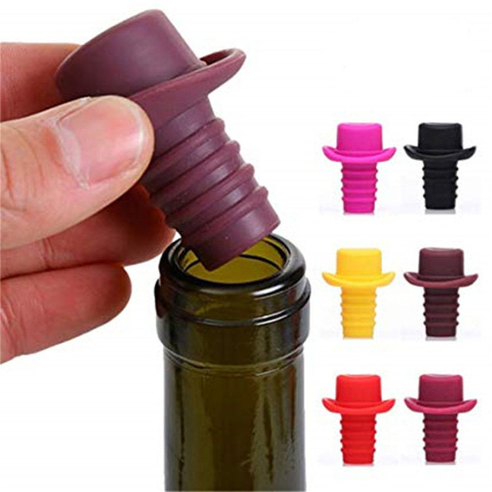 5Pcs Silicone Bottle Stoppers  - Wine Beer Hat ulasan dan harga