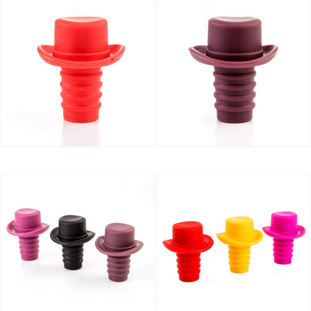 5Pcs Silicone Bottle Stoppers  - Wine Beer Hat ulasan dan harga