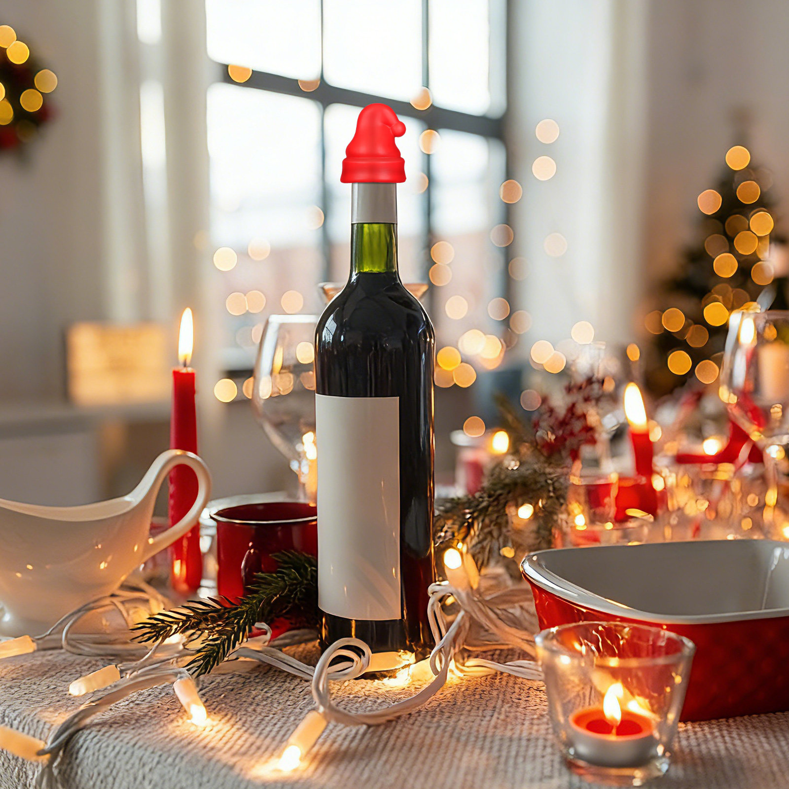 2Pcs Mini Santa Hat Wine Stopp - Wine Beer Hat ulasan dan harga